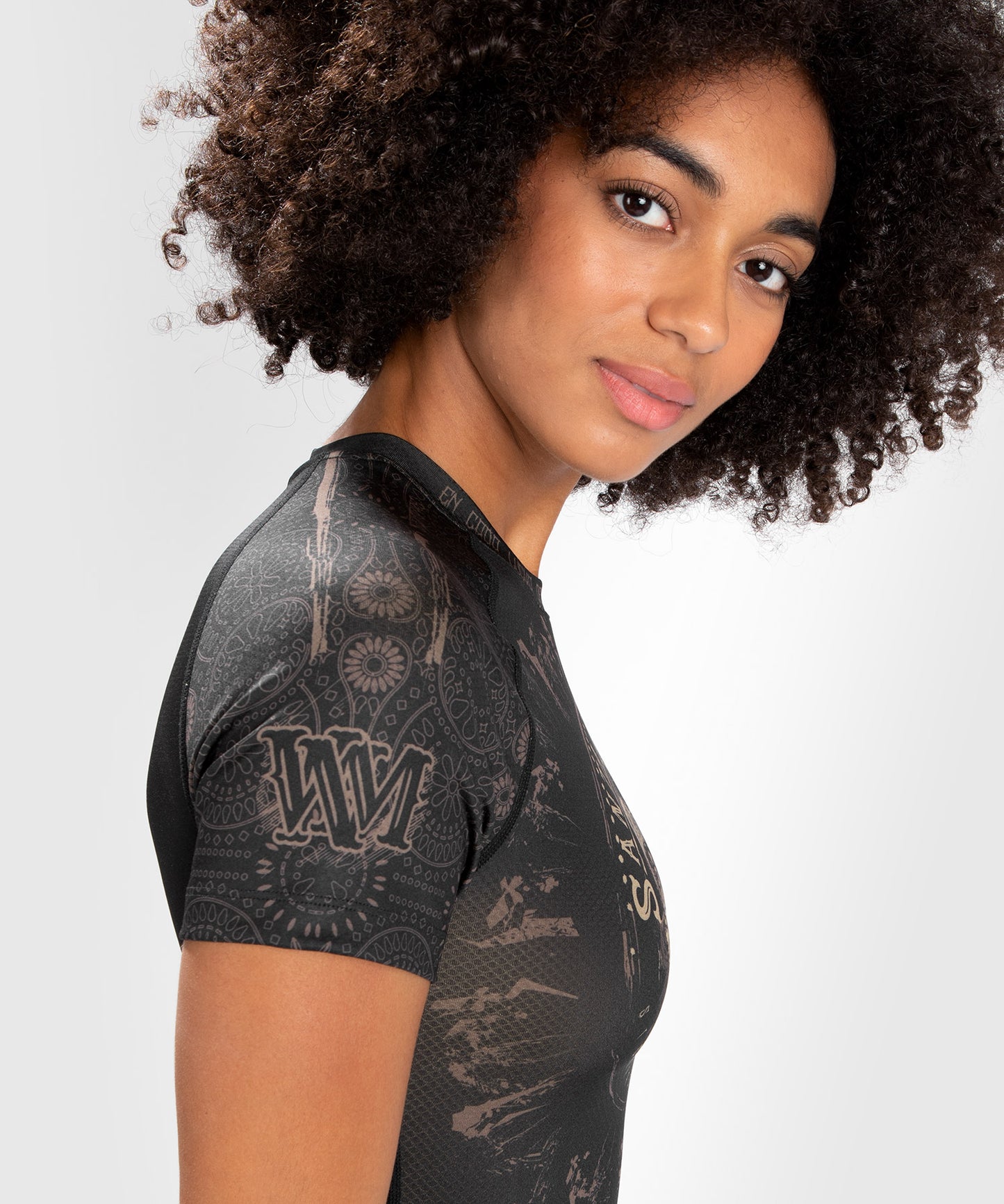 Rashguard Santa Muerte Dark Side Femme Venum - Manches Courtes - Noir/Marron - product-type_T-Shirts de Compression