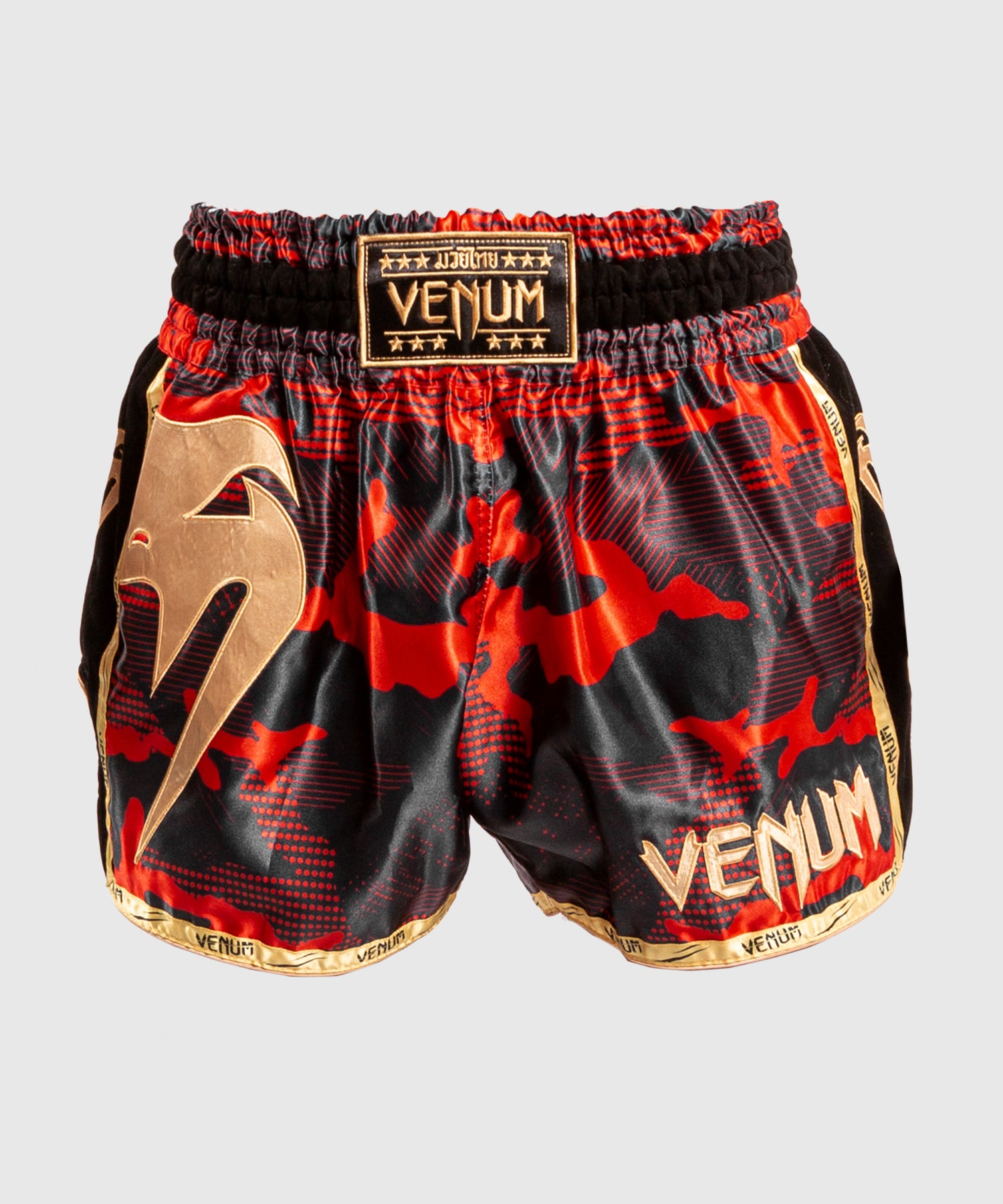 Short de Muay Thai Venum Giant Camo - Rouge/Doré - Shorts de boxe thaï
