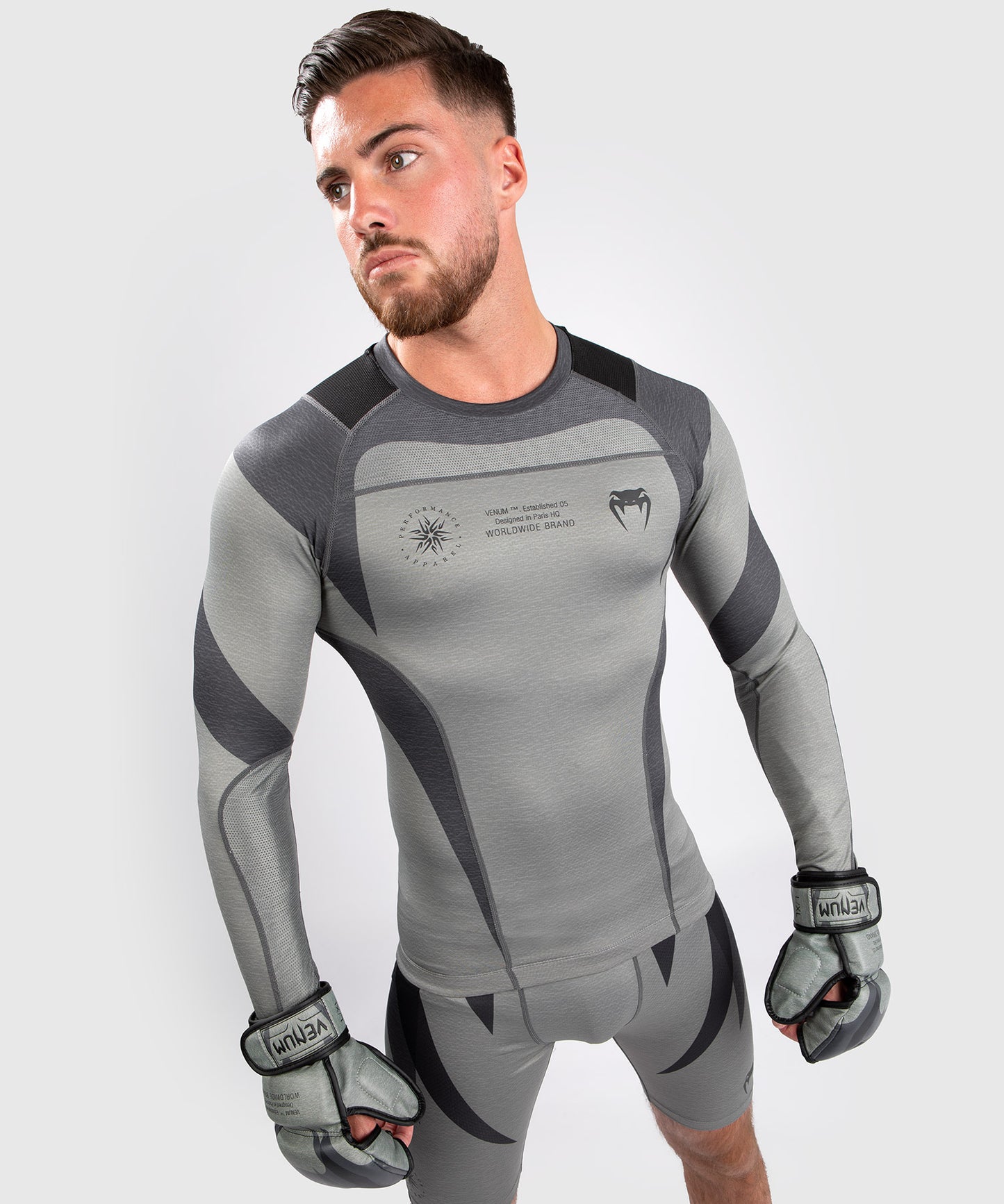 T-Shirt de Compression Venum Stone - Manches Longues - Vert Minéral - T-shirts de compression