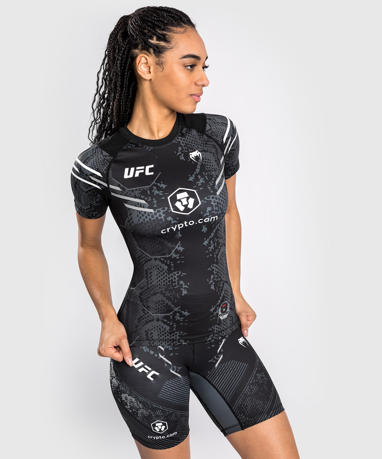 Rashguard à manches courtes pour Femmes UFC Adrenaline by Venum Authentic Fight Night - Noir - T-shirts de compression