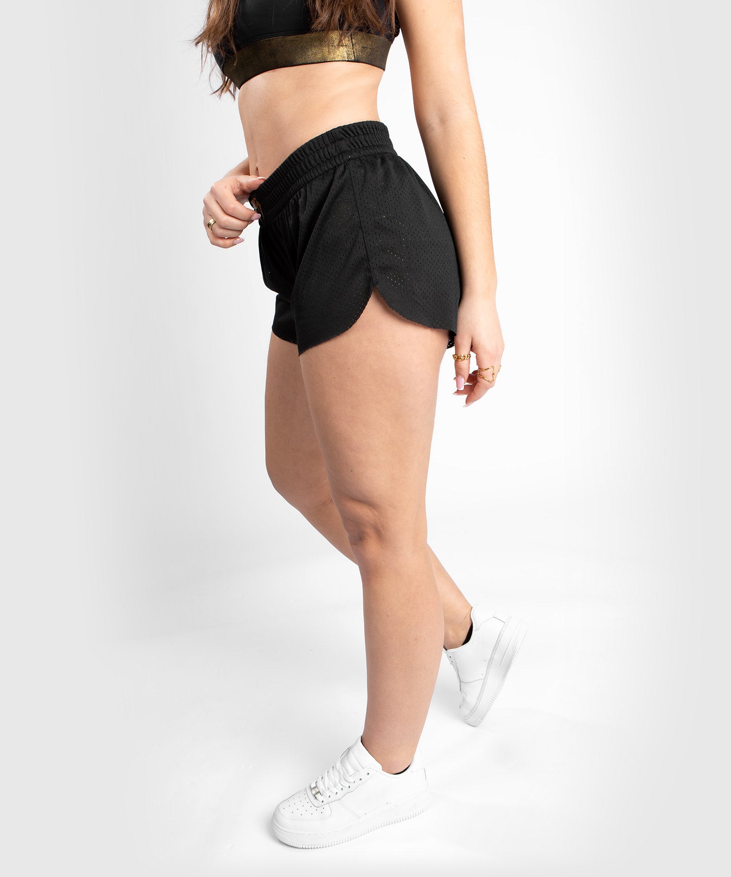 Short 2 en 1 Venum Lightning - Pour Femme - Noir/Or - Shorts de fitness