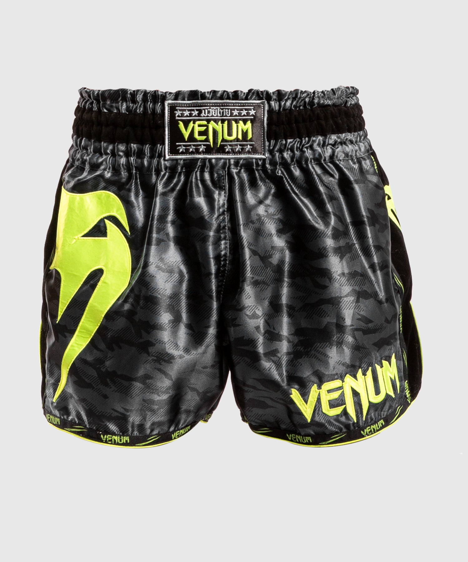 Short de Muay Thai Venum Giant Camo - Noir/Jaune - Shorts de boxe thaï