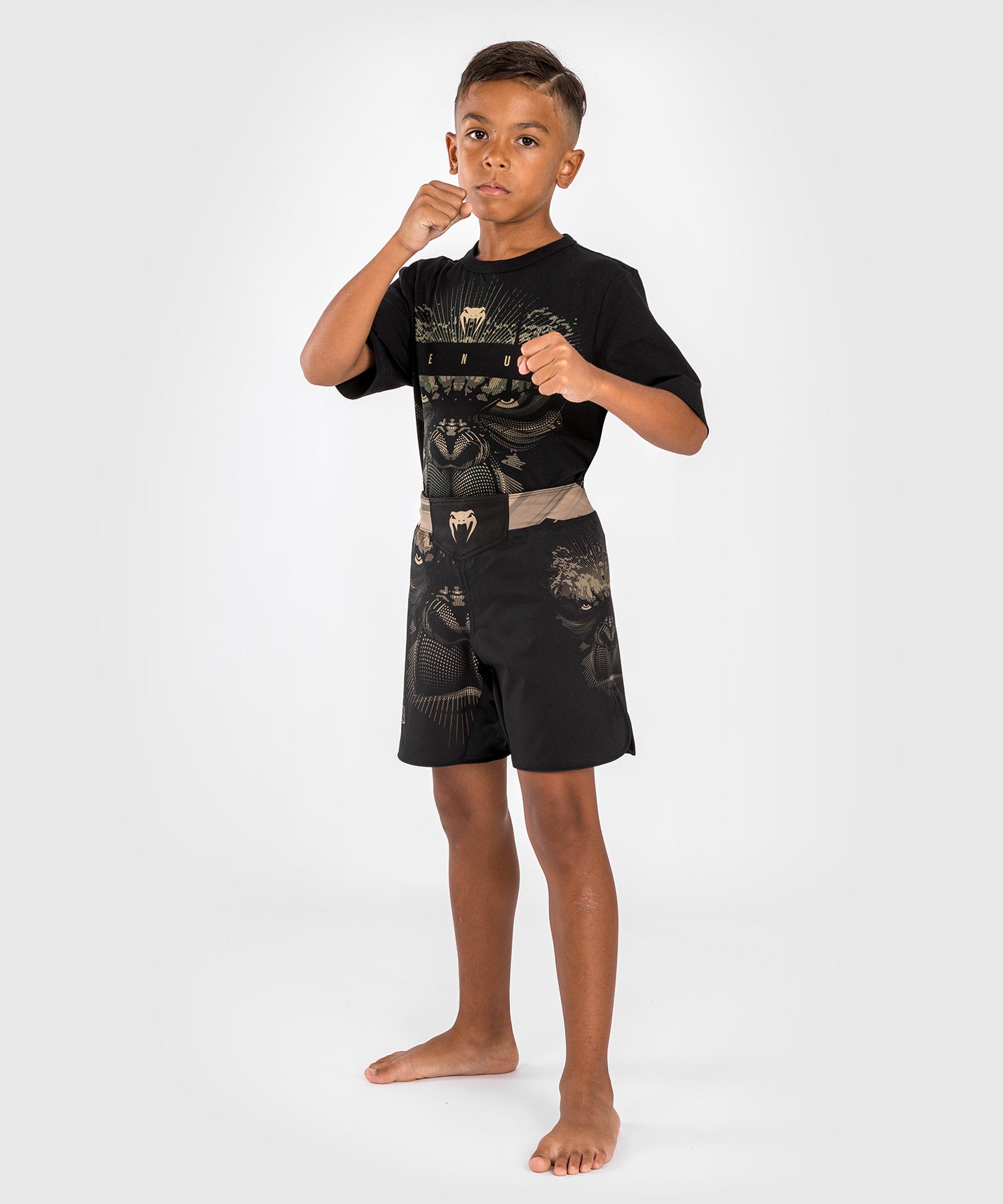 Short de Combat pour Enfants Venum Gorilla Jungle Noir Sable