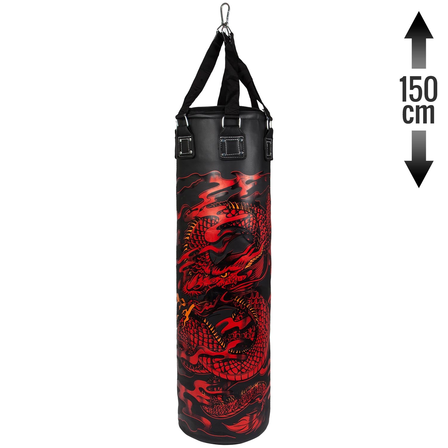 Sac de frappe Venum Dragon's Flight - Noir/Rouge - Plein - 150 cm - Sacs de frappe