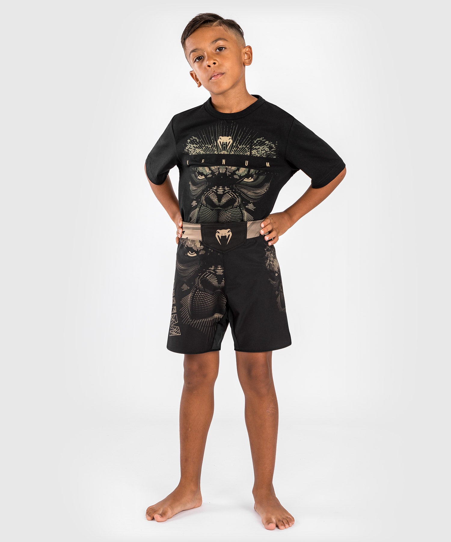 Short de Combat pour Enfants Venum Gorilla Jungle Noir Sable