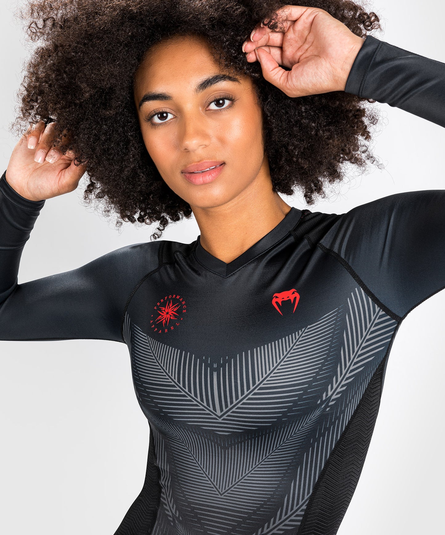 Rashguard Venum Phantom - Manches Longues - Pour Femmes - Noir/Rouge - product-type_T-Shirts de Compression