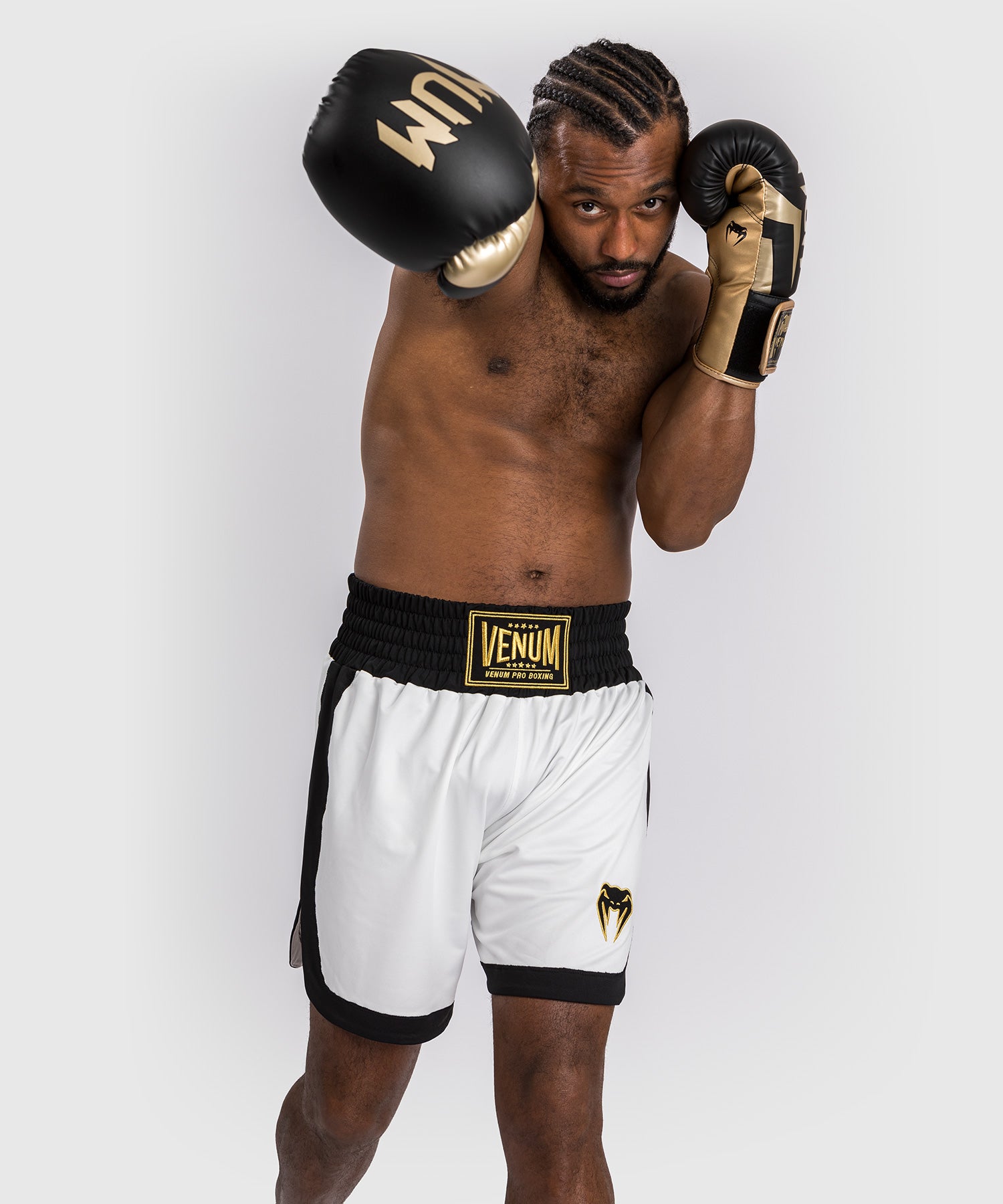 Short de boxe Venum Classic - Blanc/Noir - product-type_Shorts de boxe