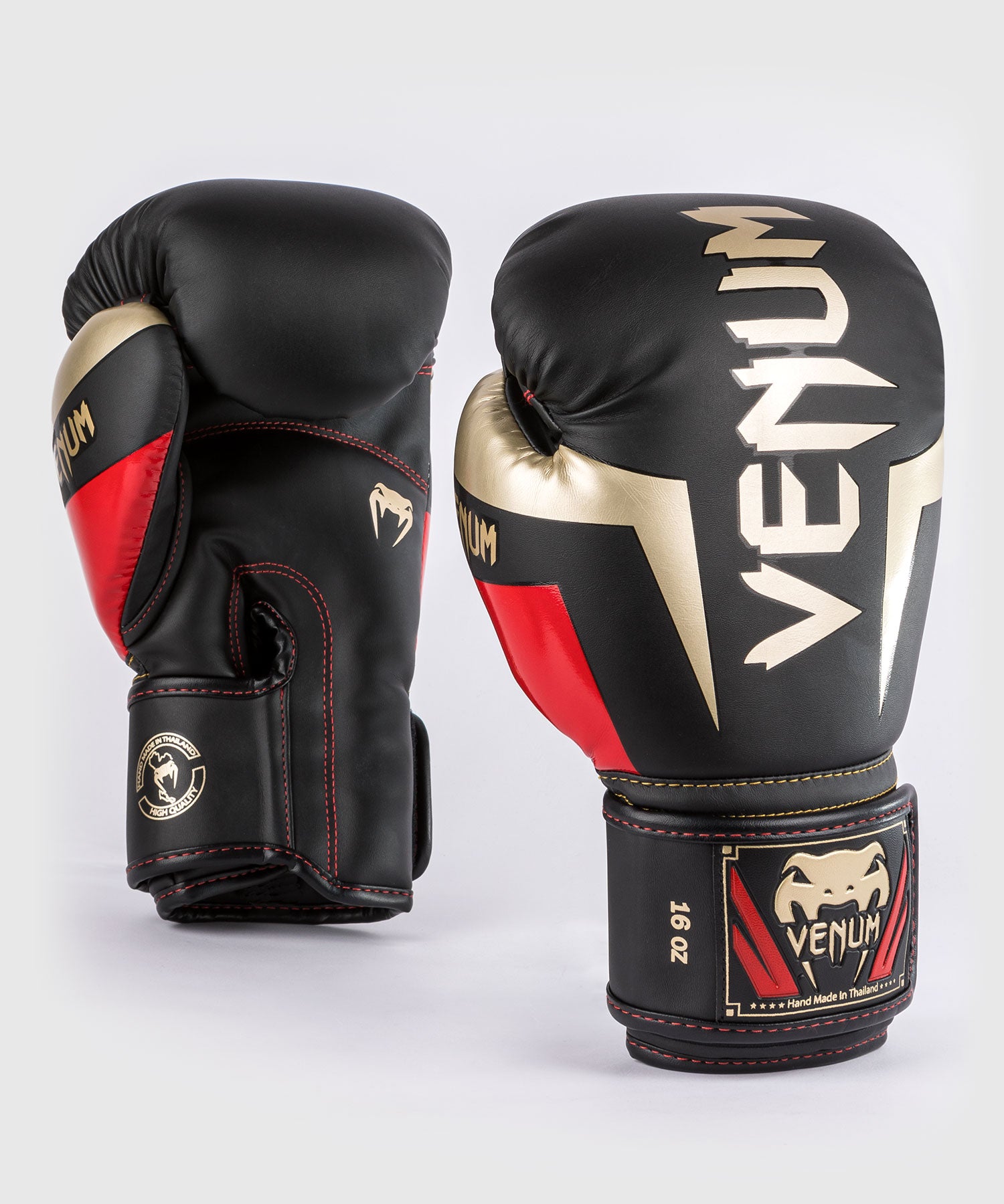 Gants de boxe Venum Elite - Noir/Or/Rouge