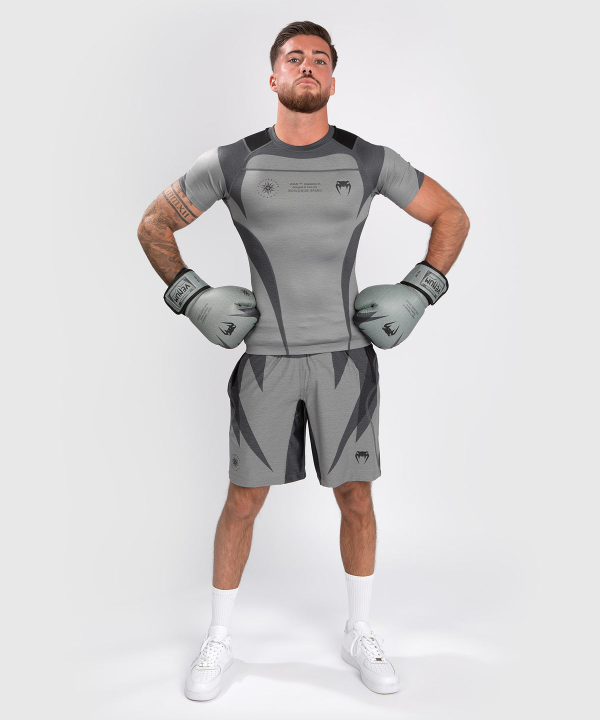 T-Shirt de Compression Venum Stone - Manches Courtes - Vert Minéral - T-shirts de compression