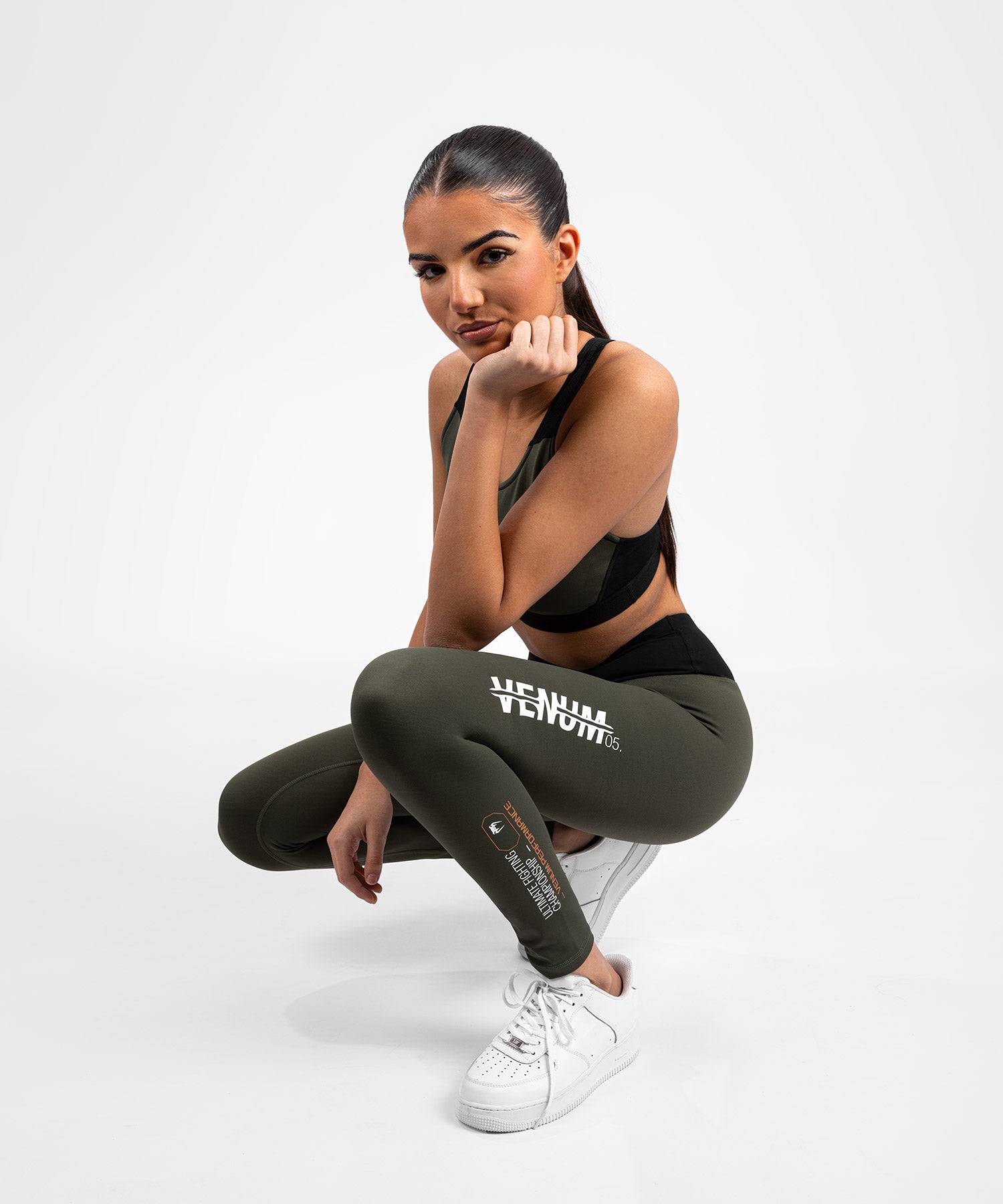 Legging de Performance pour Femmes UFC Adrenaline by Venum Fight Week Kaki Bronze