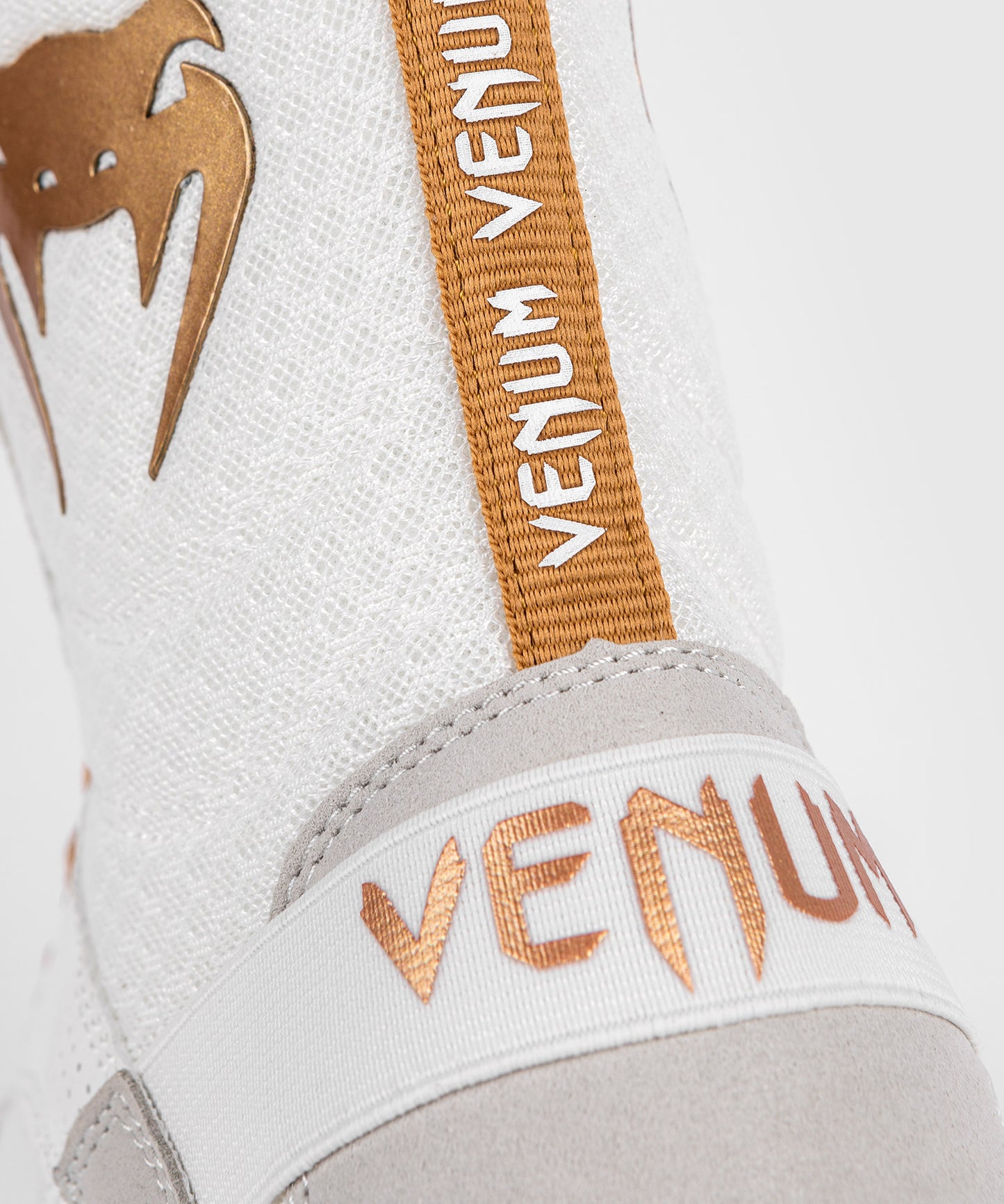 Chaussures de Boxe Venum Elite - Blanc/Or - Chaussures de boxe