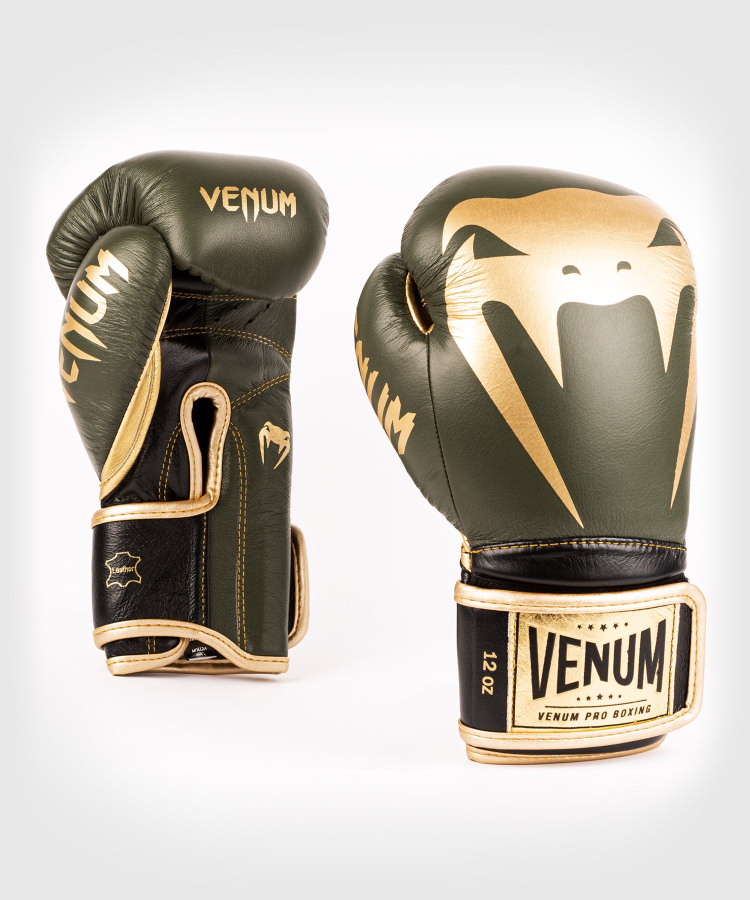 Gants de boxe pro Venum Giant 2.0 - Velcro - Kaki/Or - Gants de boxe Pro