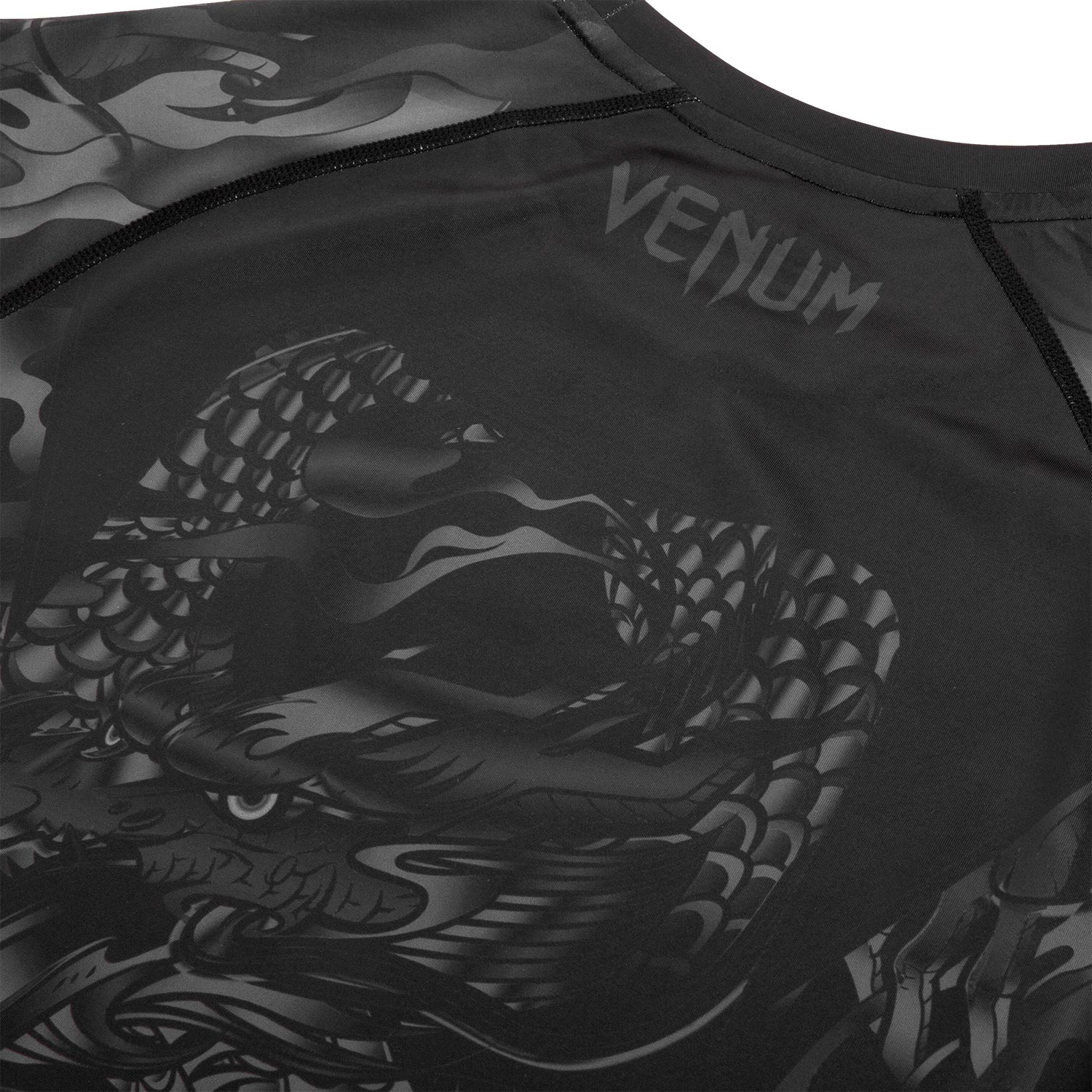Rashguard Venum Dragon's Flight - Manches courtes - Noir/Noir - T-shirts de compression