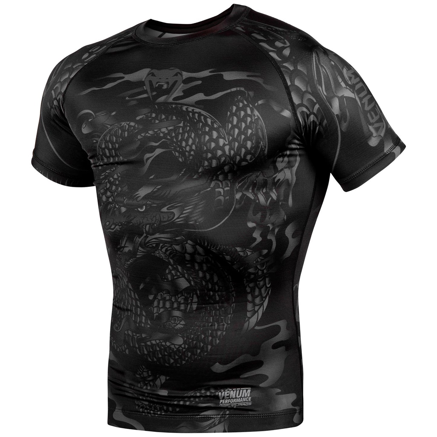 Rashguard Venum Dragon's Flight - Manches courtes - Noir/Noir - T-shirts de compression